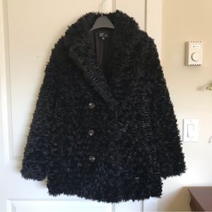 Zara black teddy coat like new